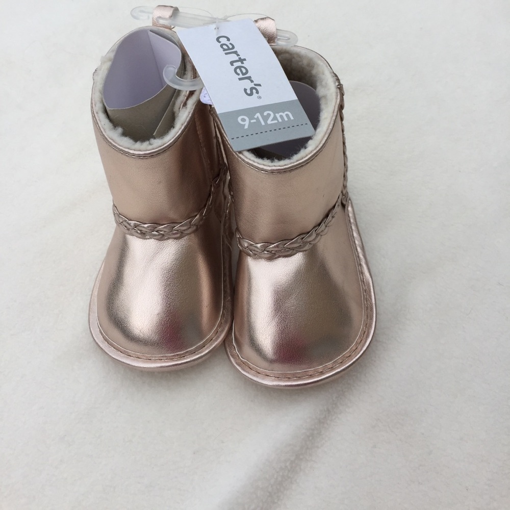 Gold baby boots